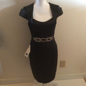 NWT Kay Unger Black Cocktail Dress Size 8